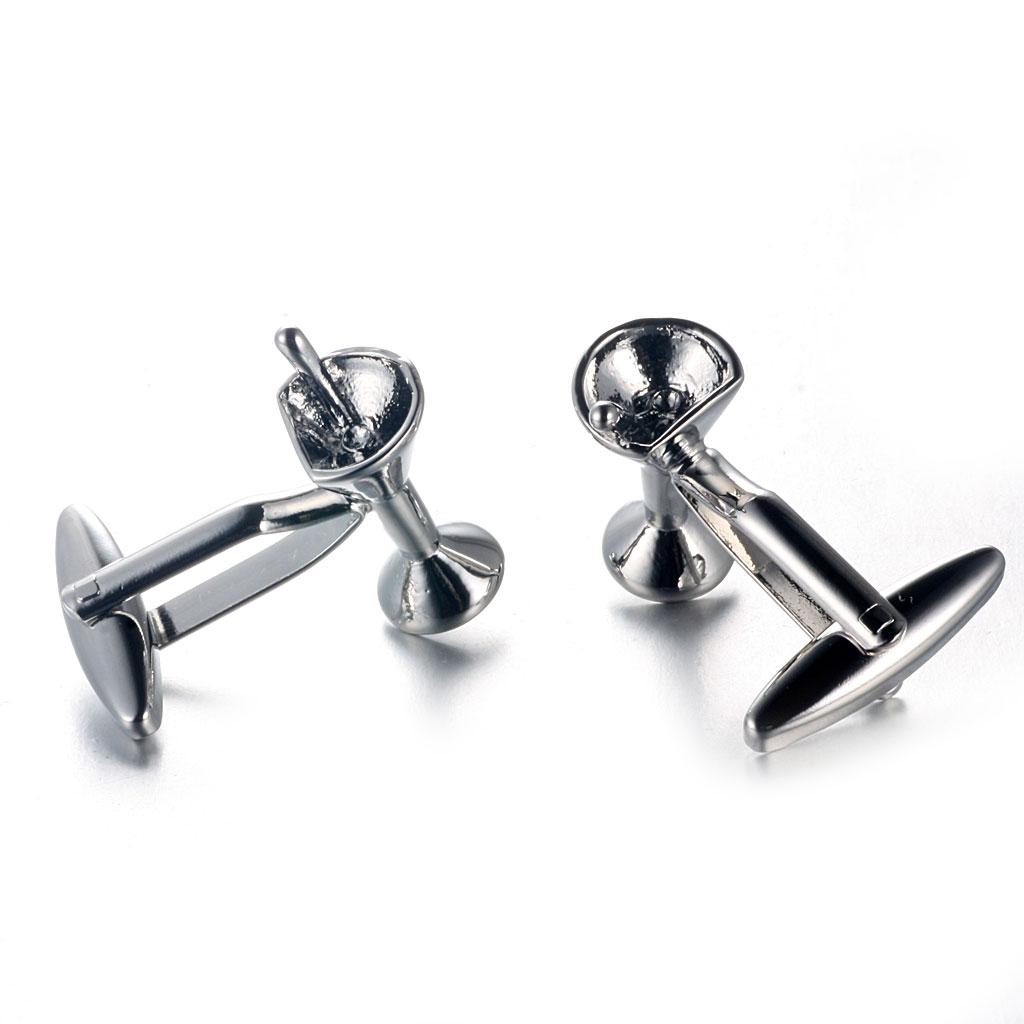 Cufflinks Silver Set - 남성용 커프스 링크스 황동 실버 패션