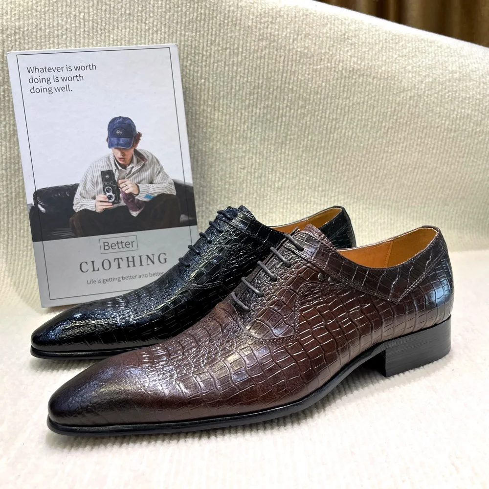 Men Formal Wear For Wedding - 이탈리아 럭셔리 남성 지적 발가락 옥스포드