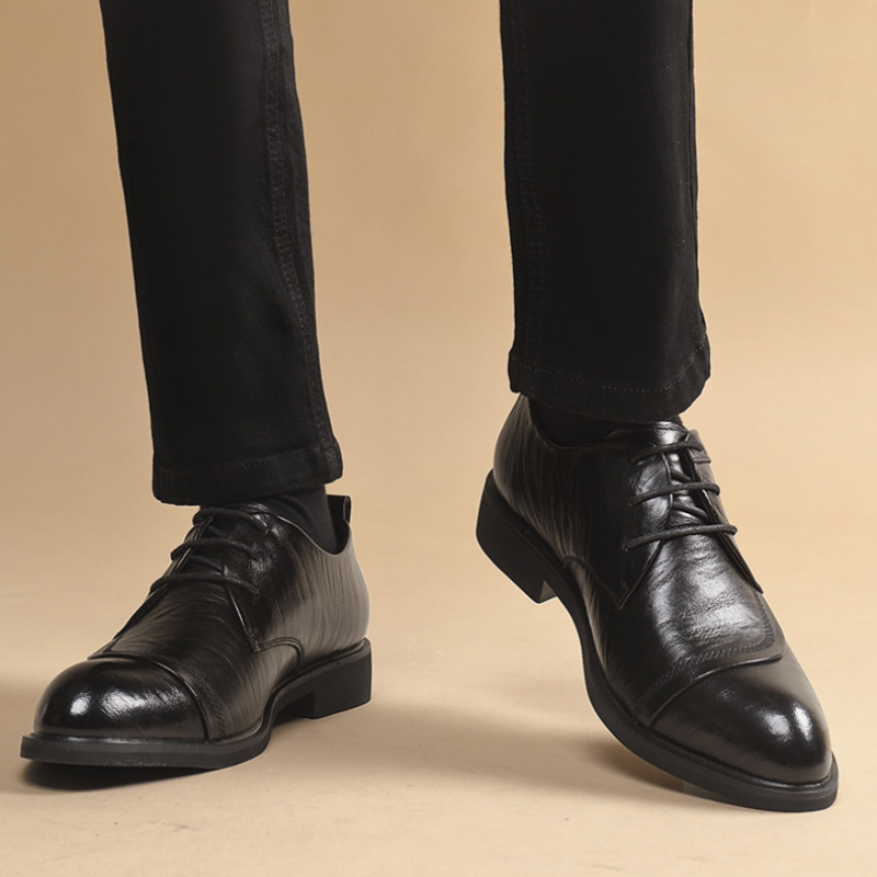 Men Formal Party Wear Dress - 금속 리벳 디테일이 있는 가죽 옥스퍼드