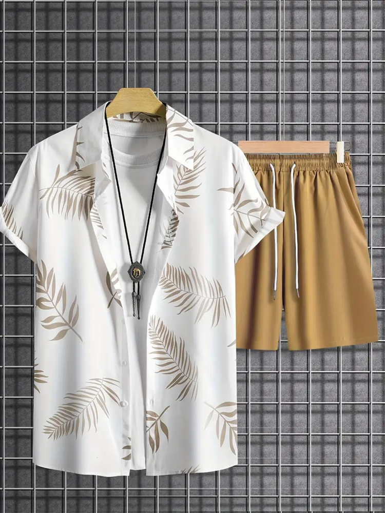 Men'S Formal Beach Wear - 새로운 여름 패션 하와이 남자 세트
