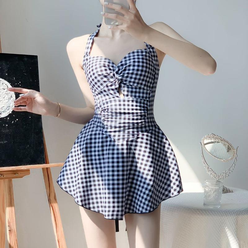 Slim Fit Suit Set - 2026 신상 여성 백리스 원피스 수영복,