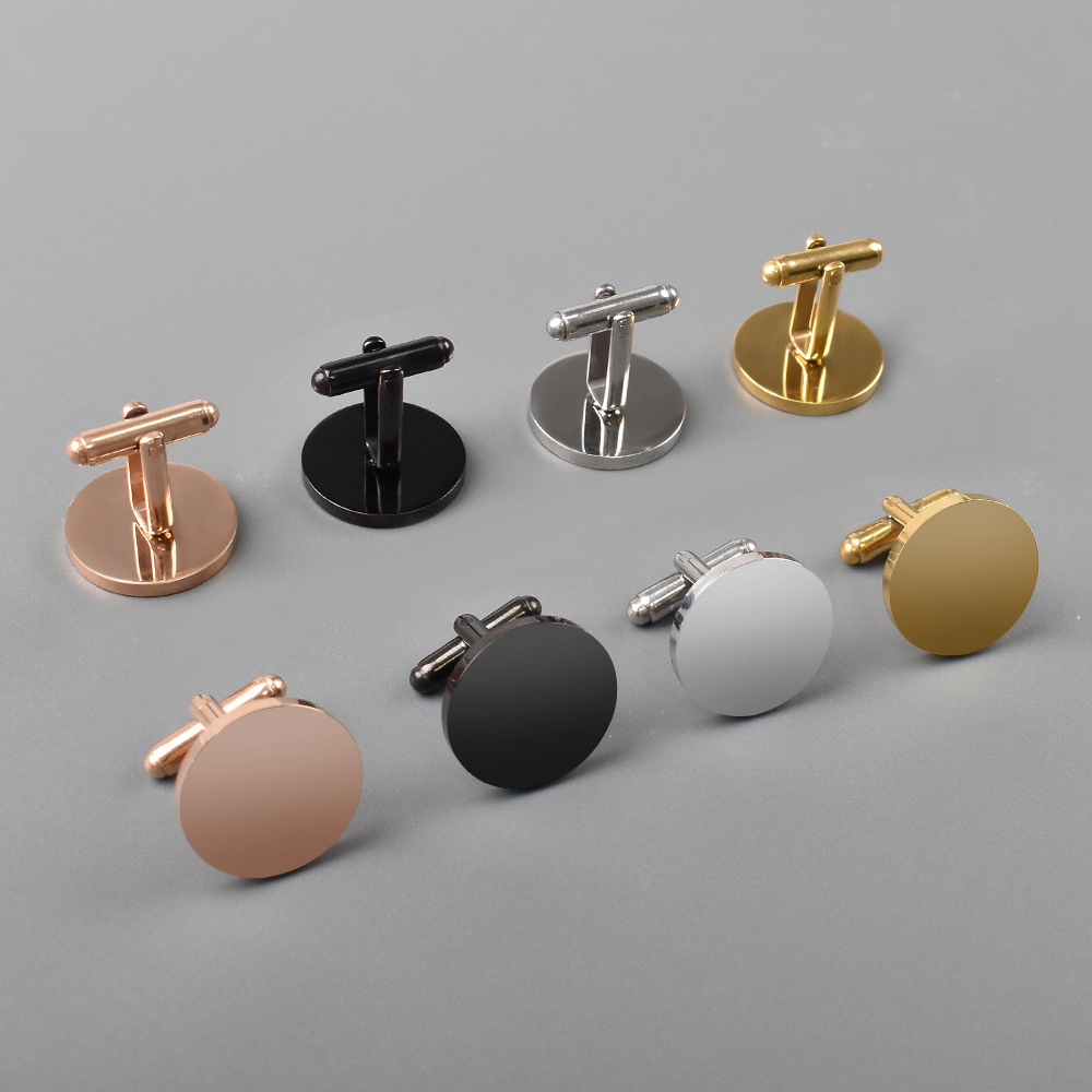 Cufflinks Silver Set - 2개/세트 남성 패션 메탈 커프스 단추,