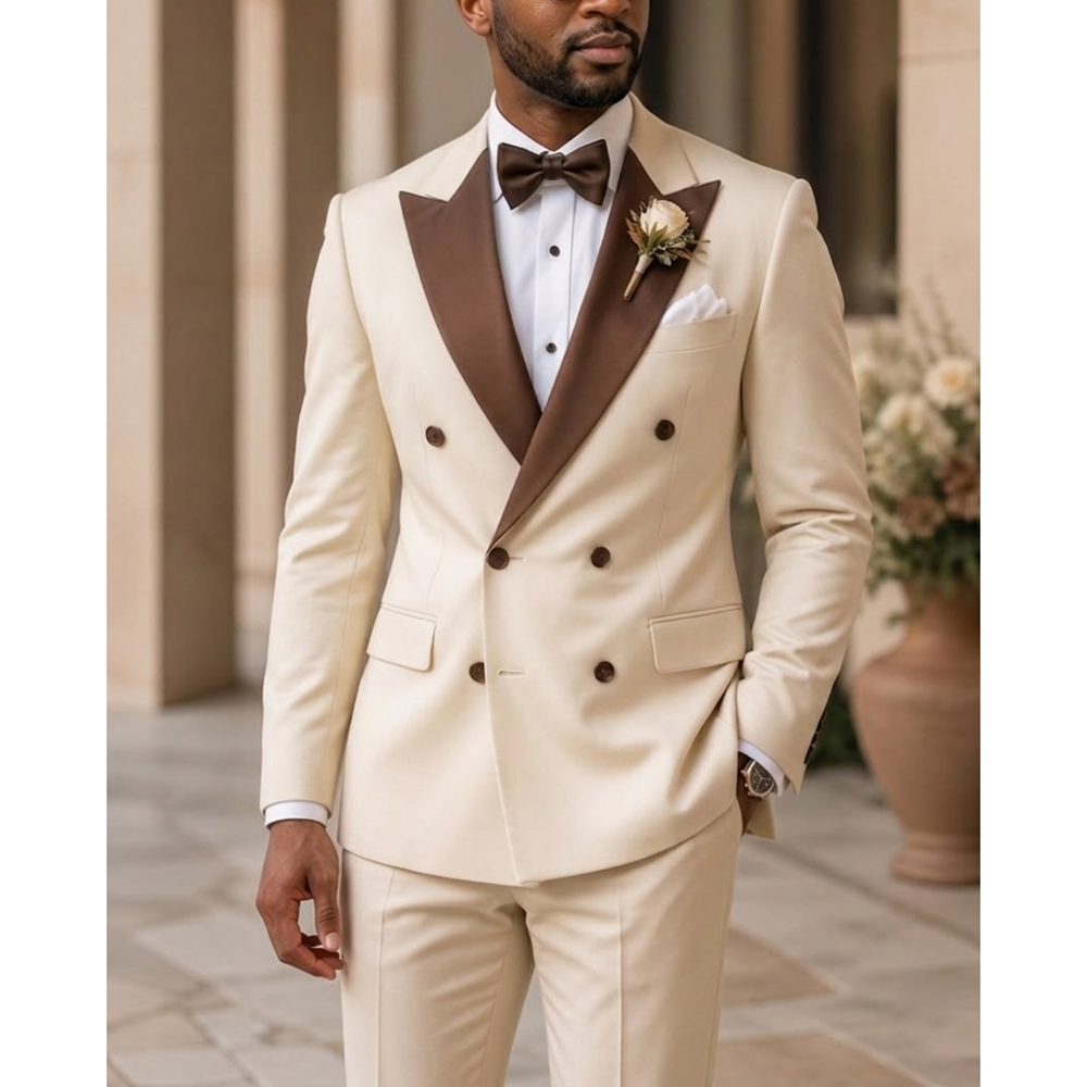 Men Formal Wear For Wedding - 남성 더블 브레스티드 턱시도 수트 패션