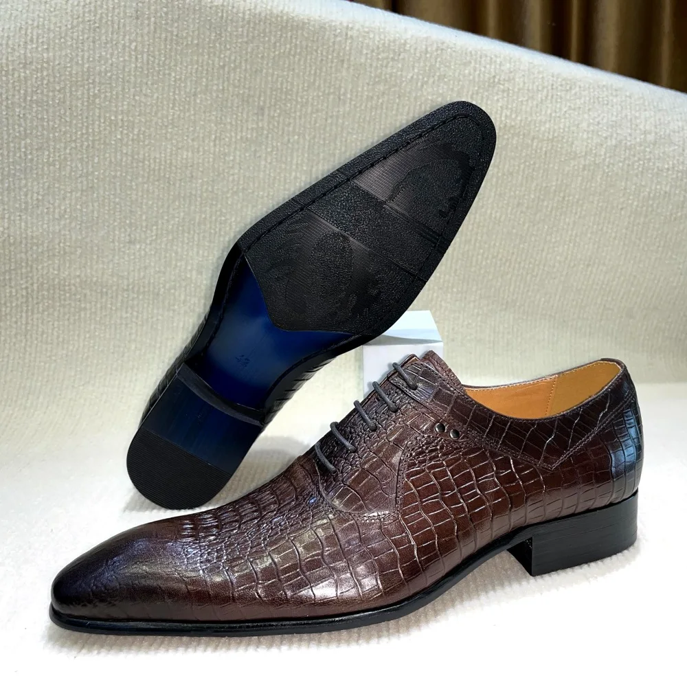 이탈리아 럭셔리 남성 지적 발가락 옥스포드 신발 블랙  - Men Formal Wear For Wedding 리뷰 및 가격
