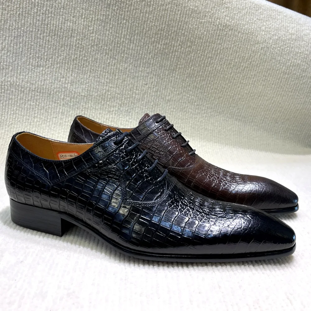 이탈리아 럭셔리 남성 지적 발가락 옥스포드 신발 블랙  - Men Formal Wear For Wedding 리뷰 및 가격