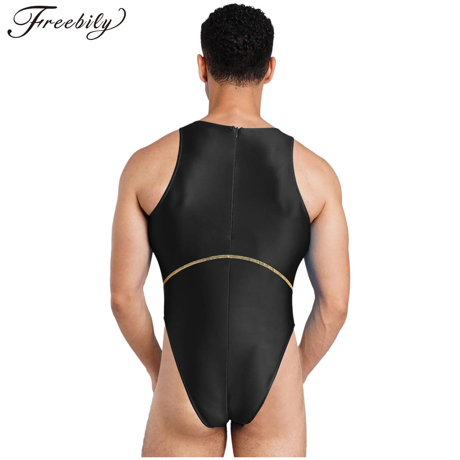 남성용 원피스 오일 샤이니 수영복 민소매 컬러 블록 심 - Men'S Formal Beach Wear 리뷰 및 가격