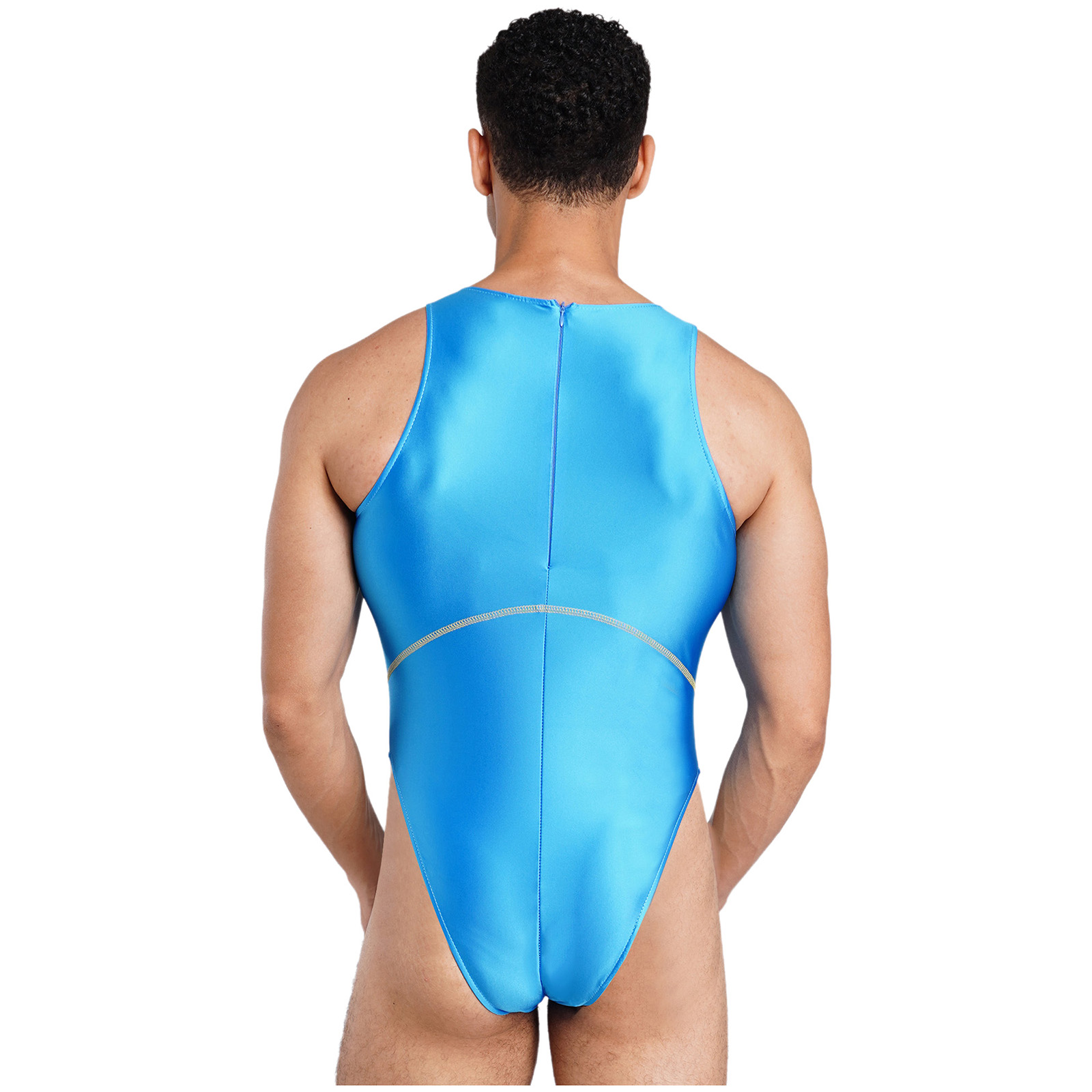 남성용 원피스 오일 샤이니 수영복 민소매 컬러 블록 심 - Men'S Formal Beach Wear 리뷰 및 가격