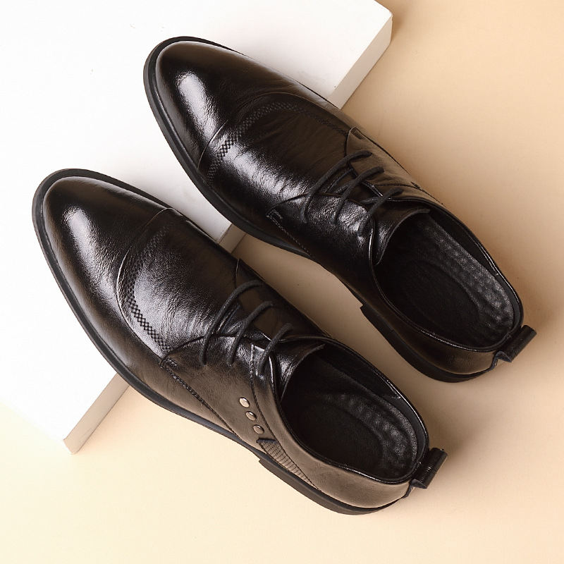 금속 리벳 디테일이 있는 가죽 옥스퍼드 슈즈, 레이스업 - Men Formal Party Wear Dress 리뷰 및 가격