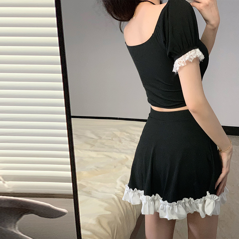 인스타그램 스타일 여성 투피스 스커트 수영복 온천 수영 - Slim Fit Suit Set 리뷰 및 가격