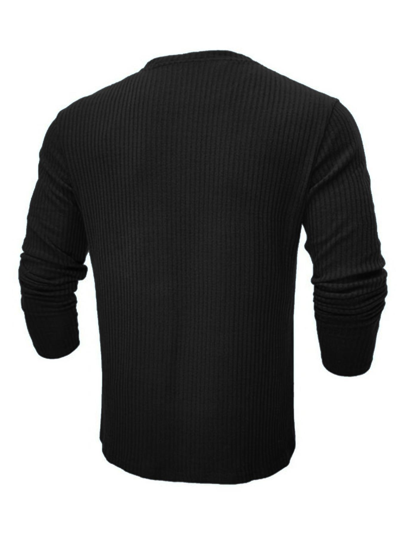 남성용 라운드넥 긴팔 니트 티셔츠, 단색 풀오버 스웨터 - Men Formal Wear Shirts 리뷰 및 가격