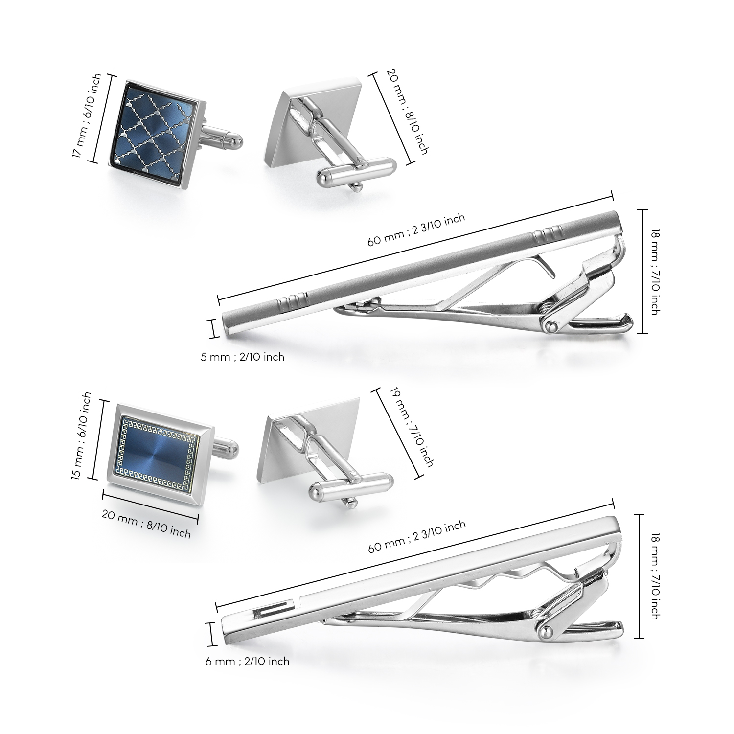 남성 셔츠용 타이클립과 커프스 버튼 세트, 비즈니스 남 - Cufflinks Silver Set 리뷰 및 가격