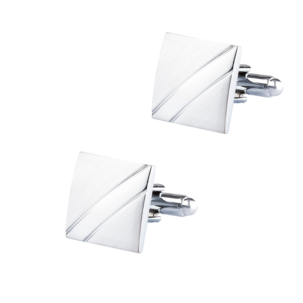 남성용 새 실버 사각 브러쉬드 메탈 타이 클립 커프스  - Cufflinks Silver Set 리뷰 및 가격