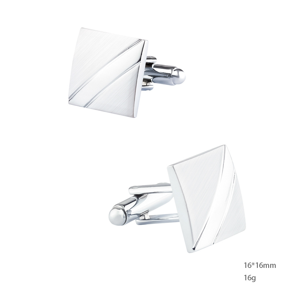 남성용 새 실버 사각 브러쉬드 메탈 타이 클립 커프스  - Cufflinks Silver Set 리뷰 및 가격