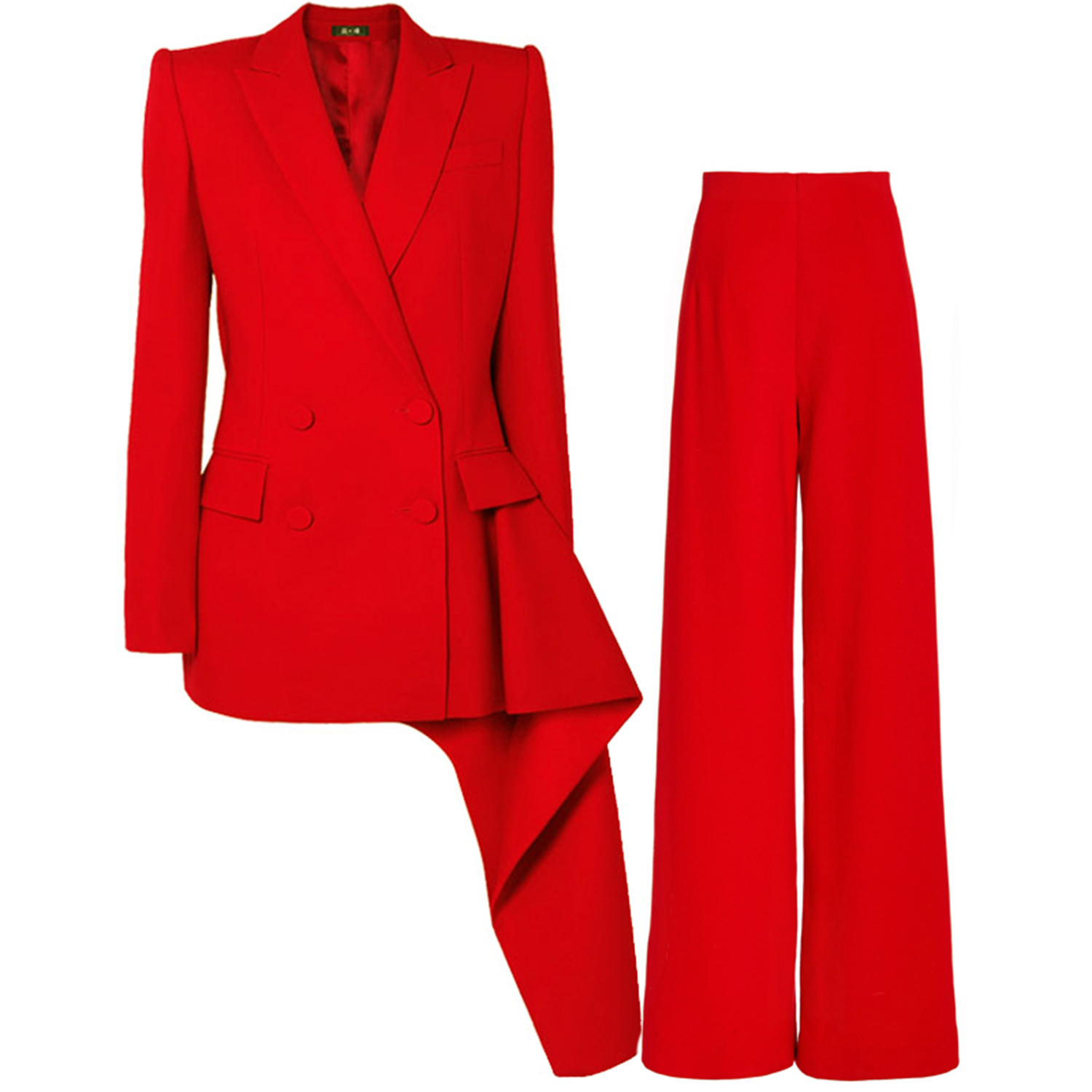 올링엔틀 레드 팬츠슈트 여성용 투피스 정장 세트 우아한 - Slim Fit Suit Set 리뷰 및 가격