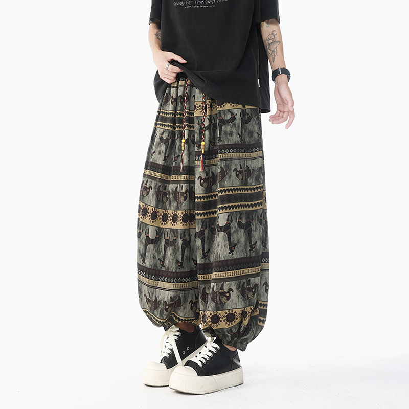 홀리데이 스타일 프린트 하이웨이스트 드로스트링 팬츠 에 - Men'S Ethnic & Formal Designer Wear Studio S 리뷰 및 가격