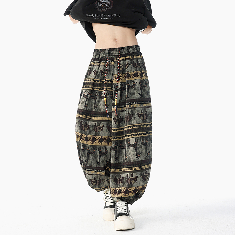 홀리데이 스타일 프린트 하이웨이스트 드로스트링 팬츠 에 - Men'S Ethnic & Formal Designer Wear Studio S 리뷰 및 가격