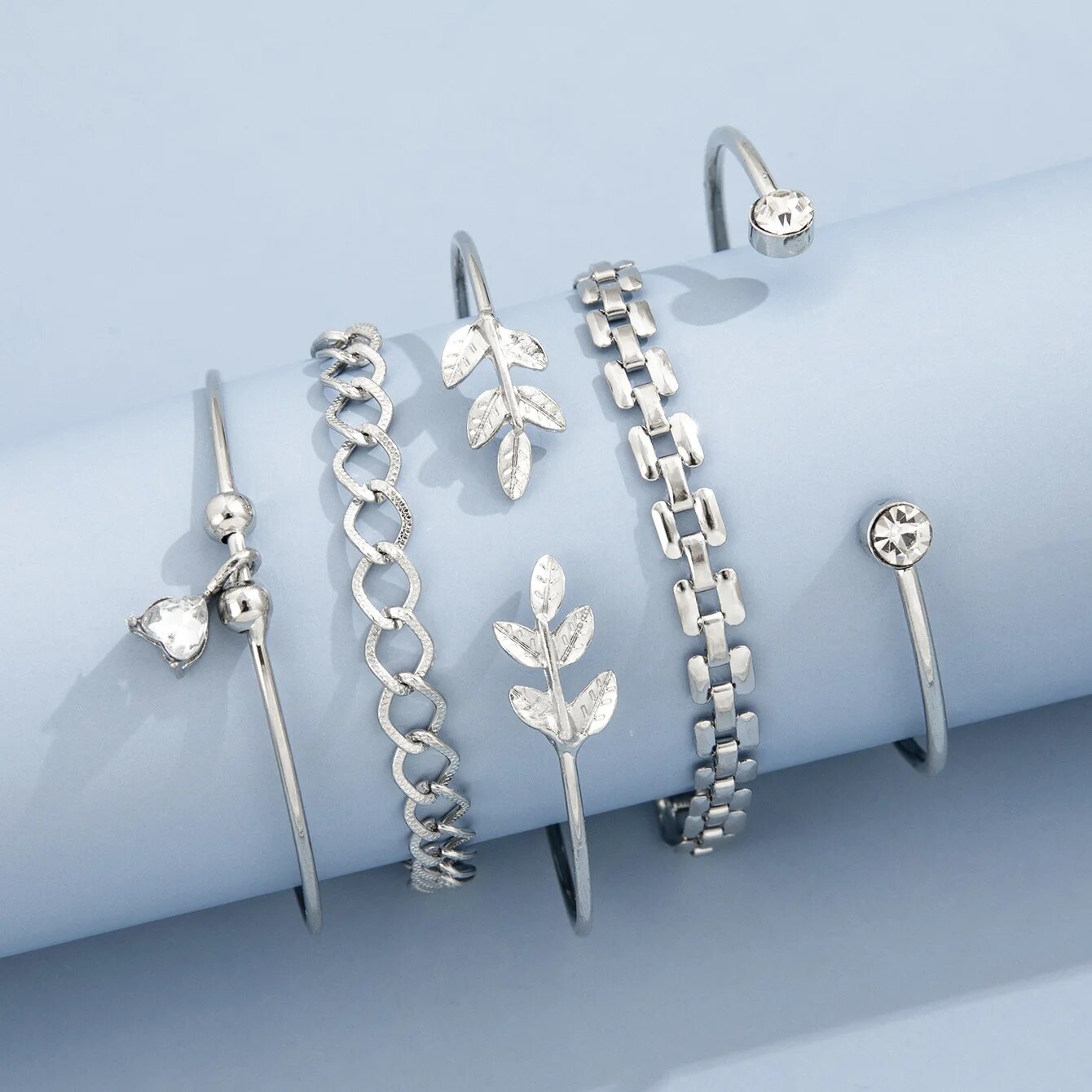 여성용 보헤미안 나뭇잎 팔찌 세트, 골드 실버 컬러 하 - Cufflinks Silver Set 리뷰 및 가격