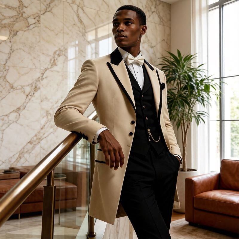 남성용 슬림핏 롱 그룸 턱시도 재킷 3피스 웨딩 정장, - Men Formal Wear For Wedding 리뷰 및 가격