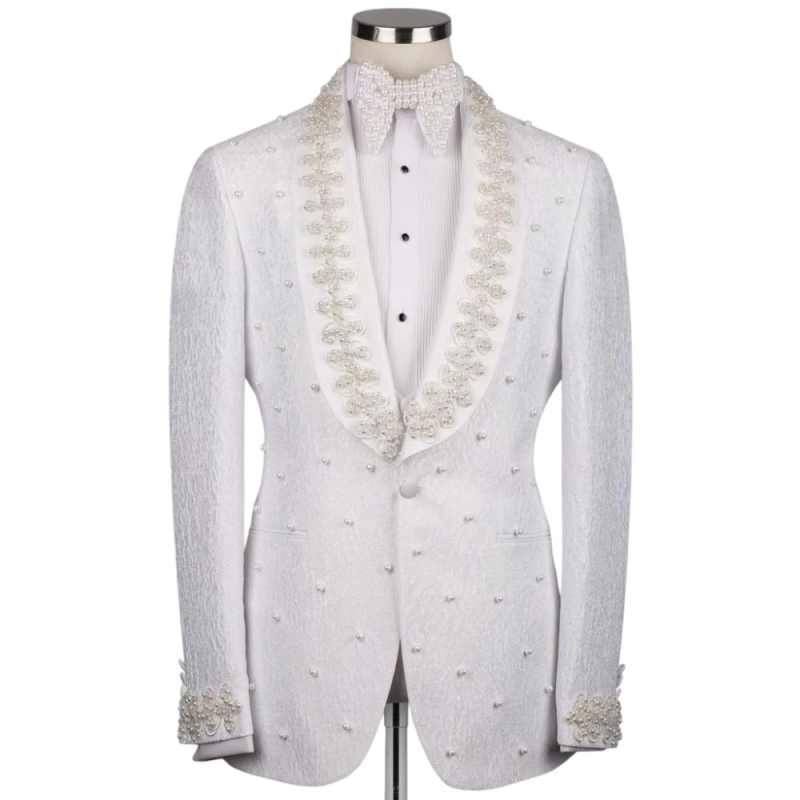 화이트 웨딩 남성 정장 패션 코튼 블레이저 맞춤 제작  - Men Formal Wear With Coat 리뷰 및 가격