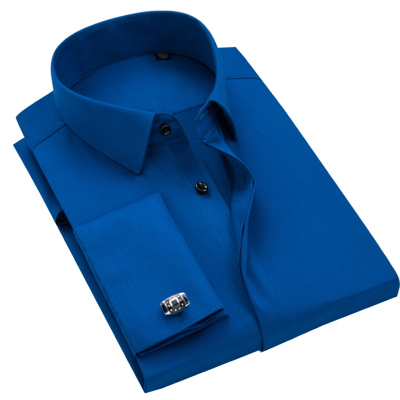남성용 프렌치 커프스 단추 셔츠, 남성용 긴팔, 고급스 - Men Formal Wear Shirts 리뷰 및 가격