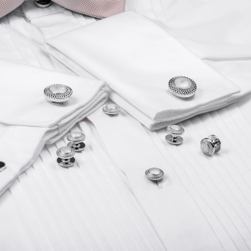 HAWSON 실버 도금 오팔 쉘 인레이 커프스 단추 및 - Cufflinks Silver Set 리뷰 및 가격