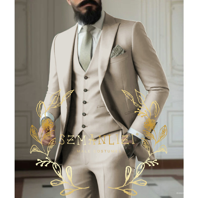밝은 녹색 정장 남자 정장 3 조각 웨딩 착용 비즈니스 - Men Formal Wear With Coat 리뷰 및 가격
