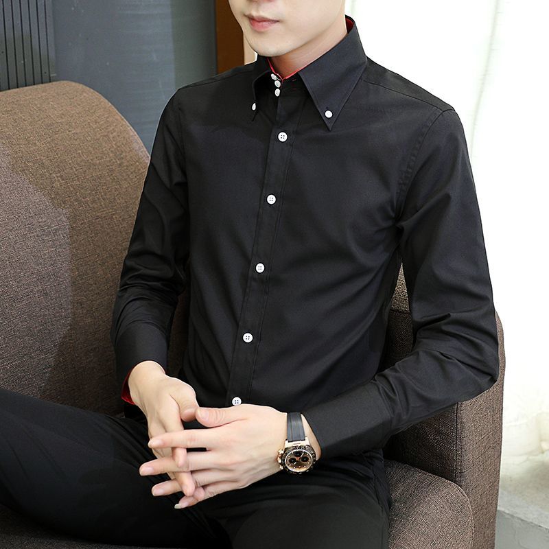 봄 가을 남성 임원 셔츠 한국 핏, 영구 프레스 정장  - Men Formal Wear Shirts 리뷰 및 가격