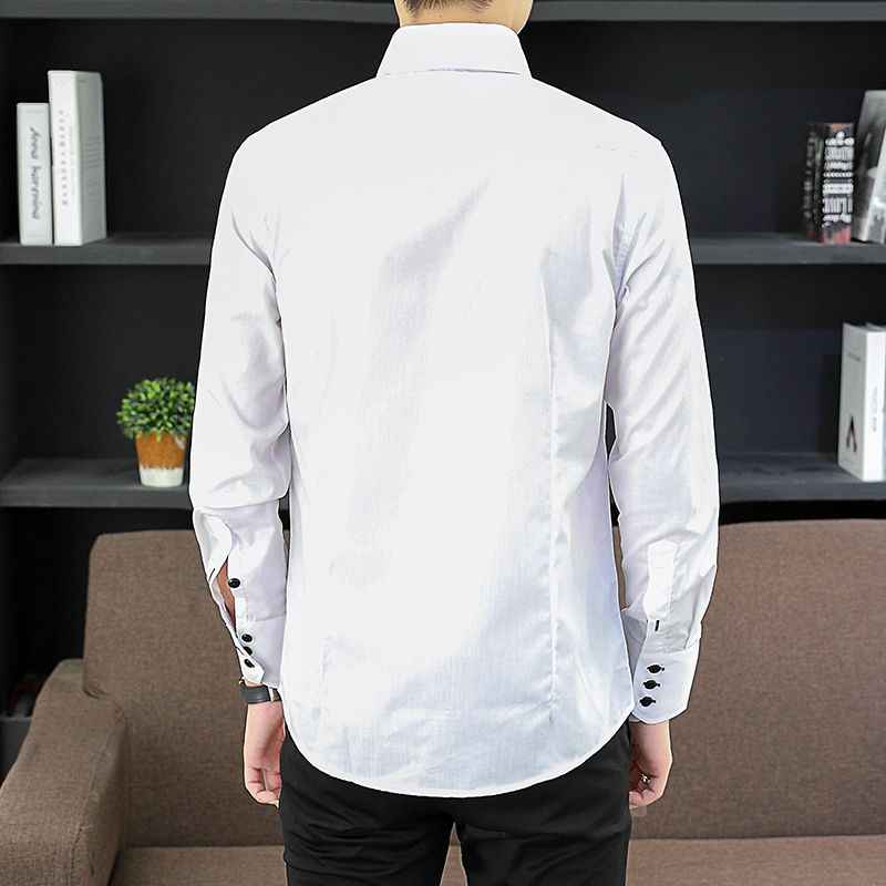 봄 가을 남성 임원 셔츠 한국 핏, 영구 프레스 정장  - Men Formal Wear Shirts 리뷰 및 가격