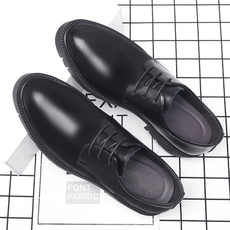 남성용 블랙 가죽 레이스업 드레스 슈즈, 두꺼운 러그  - Men'S Formal Office Wear Shoes 리뷰 및 가격