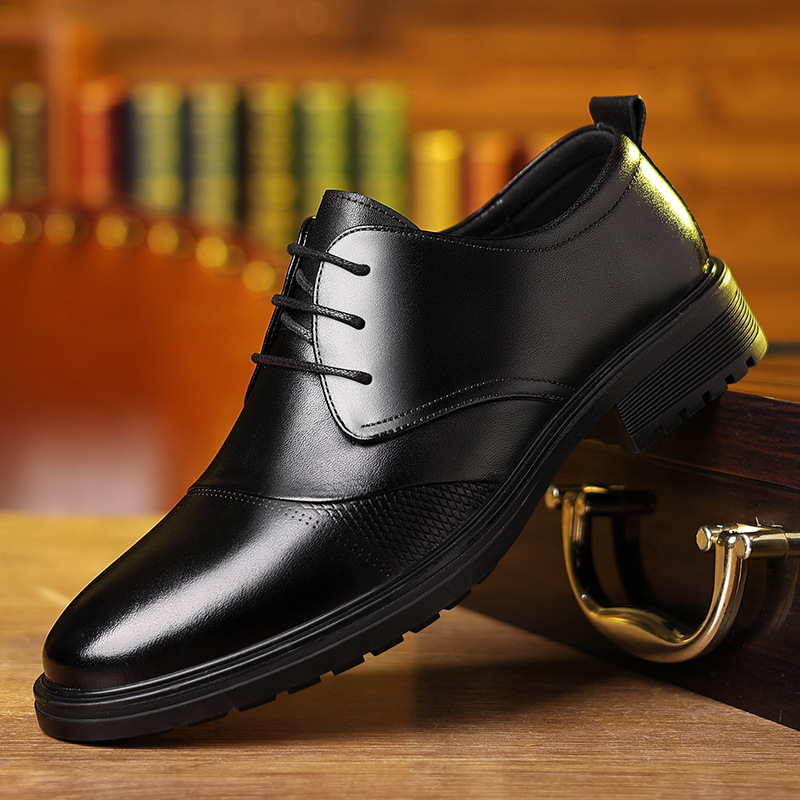 남성용 블랙 천연 가죽 텍스처드 레이스업 청키 솔 옥스 - Formal Men Daily Wear Shoes 리뷰 및 가격