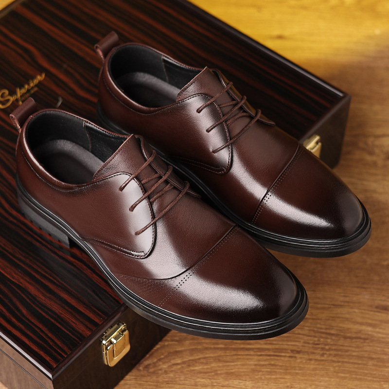 남성용 블랙 천연 가죽 텍스처드 레이스업 청키 솔 옥스 - Formal Men Daily Wear Shoes 리뷰 및 가격